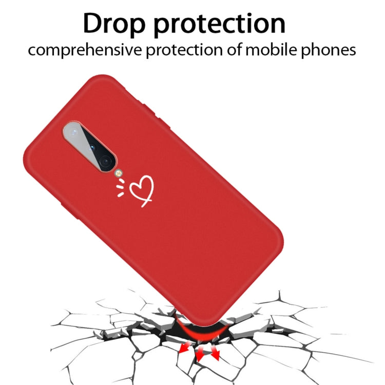 For OnePlus 8 Three Dots Love-heart Pattern Frosted TPU Protective Case