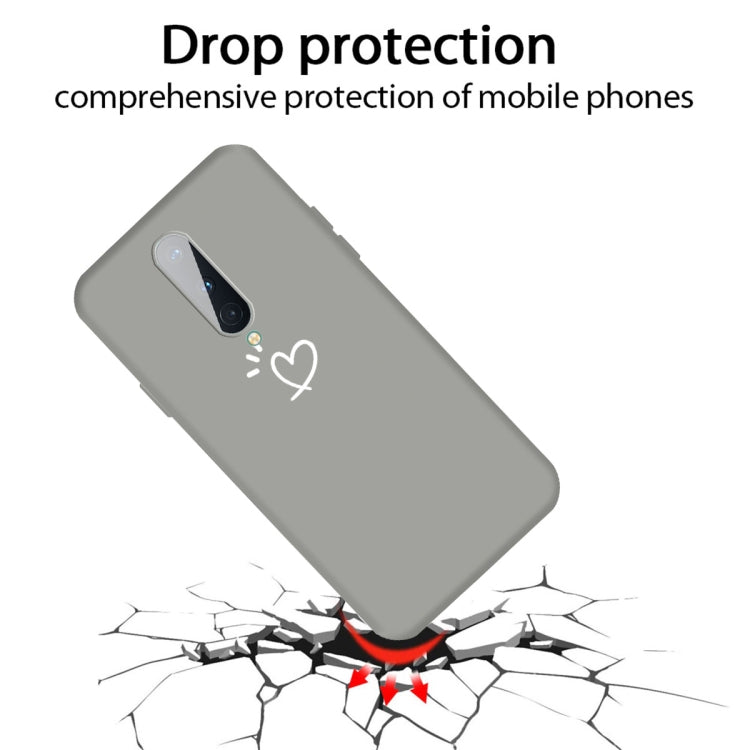 For OnePlus 8 Three Dots Love-heart Pattern Frosted TPU Protective Case