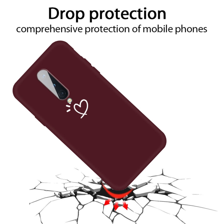 For OnePlus 8 Three Dots Love-heart Pattern Frosted TPU Protective Case