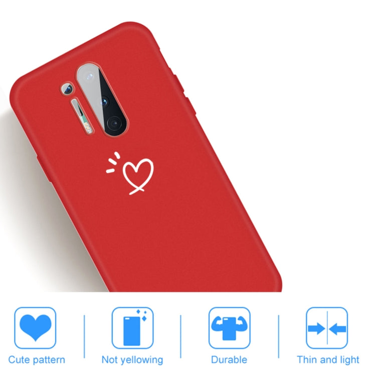 For OnePlus 8 Pro Three Dots Love-heart Pattern Frosted TPU Protective Case