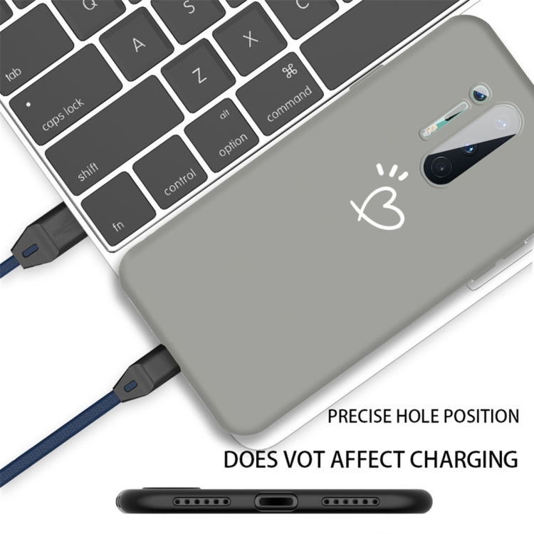 For OnePlus 8 Pro Three Dots Love-heart Pattern Frosted TPU Protective Case