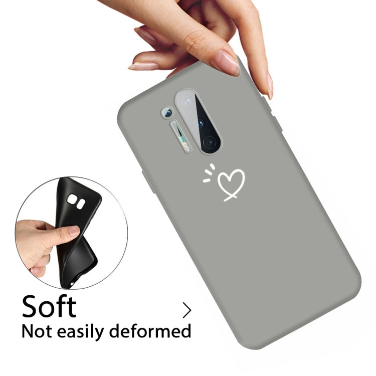 For OnePlus 8 Pro Three Dots Love-heart Pattern Frosted TPU Protective Case