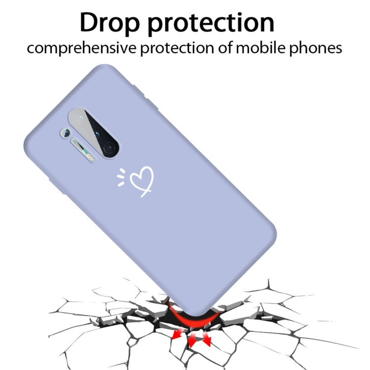 For OnePlus 8 Pro Three Dots Love-heart Pattern Frosted TPU Protective Case