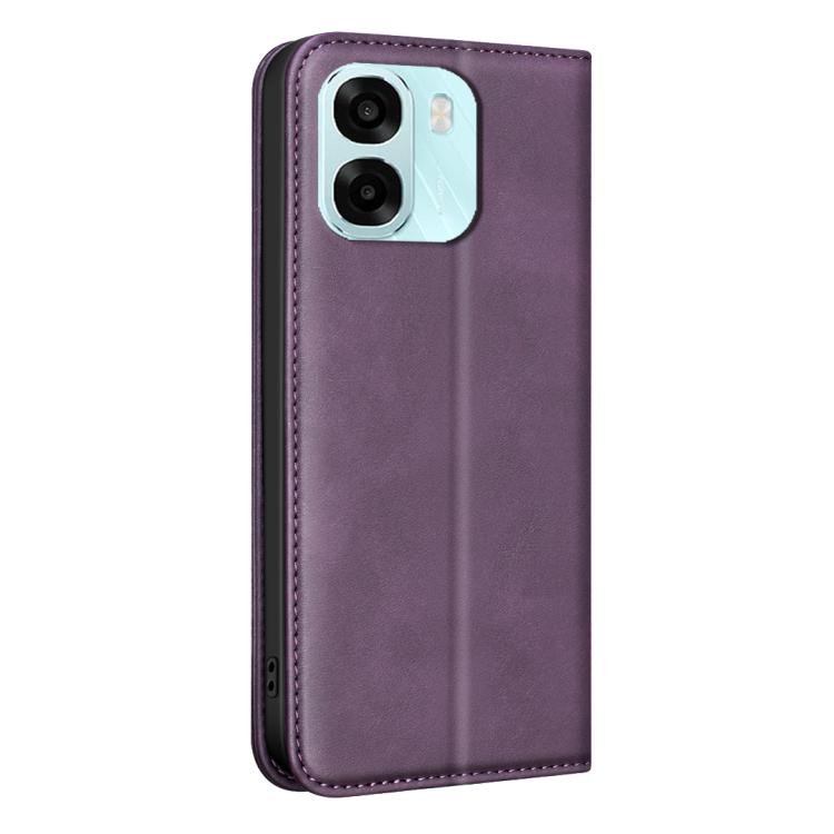For OPPO A6/A6 5G/A6x 5G BINFEN COLOR Calfskin Texture Magnetic RFID Vegan Leather Phone Case