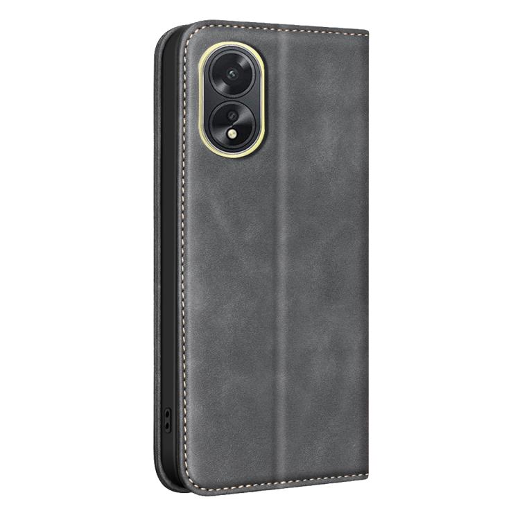 For OPPO A38 / A18 BINFEN COLOR Calfskin Texture Magnetic RFID Vegan Leather Phone Case