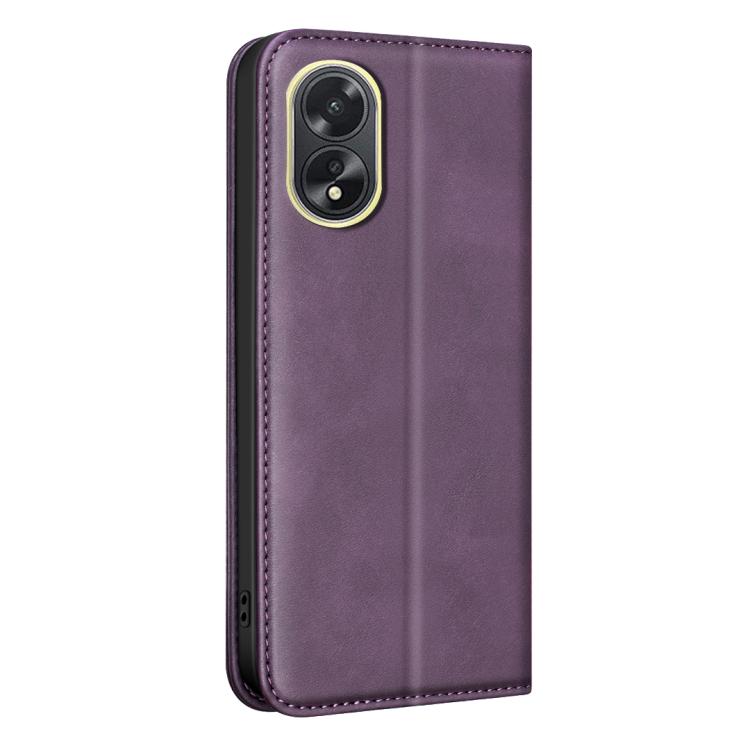 For OPPO A38 / A18 BINFEN COLOR Calfskin Texture Magnetic RFID Vegan Leather Phone Case
