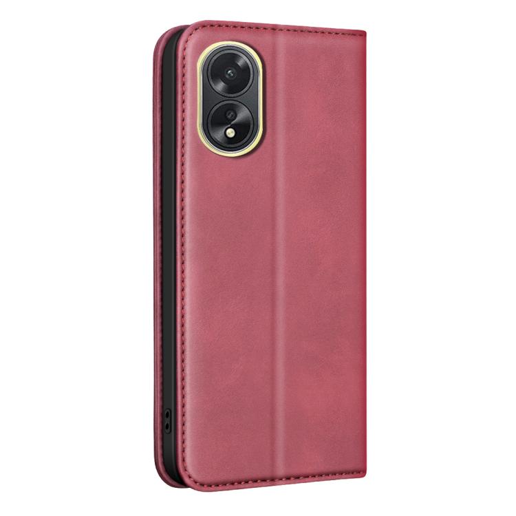 For OPPO A38 / A18 BINFEN COLOR Calfskin Texture Magnetic RFID Vegan Leather Phone Case