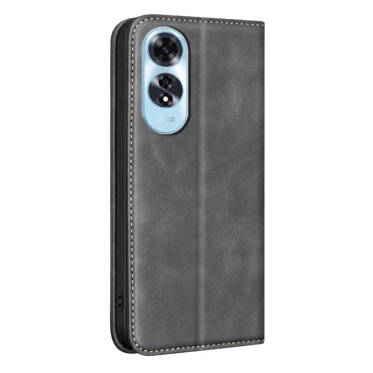 For OPPO A60 BINFEN COLOR Calfskin Texture Magnetic RFID Vegan Leather Phone Case