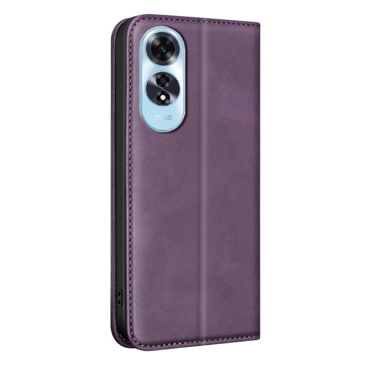 For OPPO A60 BINFEN COLOR Calfskin Texture Magnetic RFID Vegan Leather Phone Case