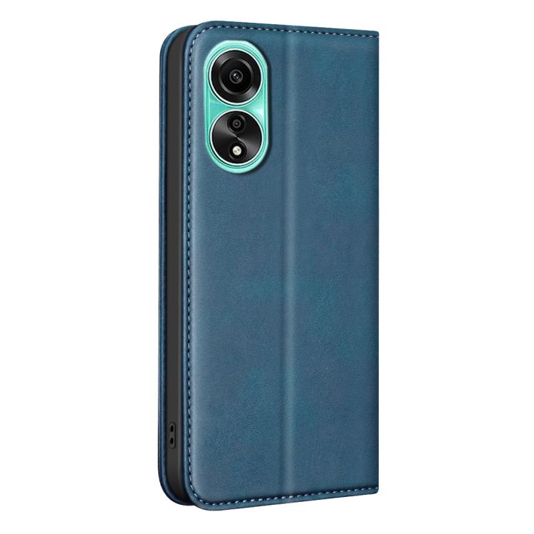 For OPPO A78 4G BINFEN COLOR Calfskin Texture Magnetic RFID Vegan Leather Phone Case
