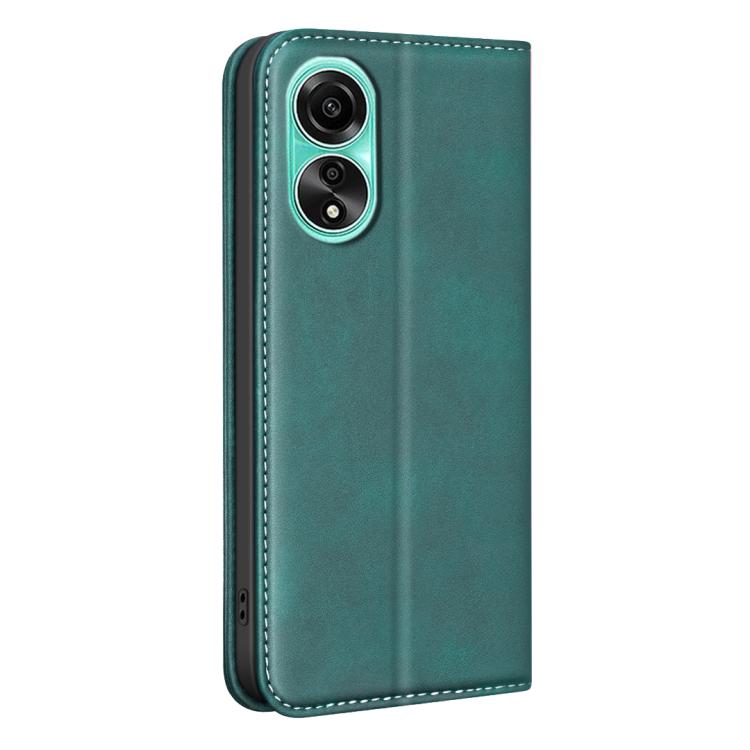 For OPPO A78 4G BINFEN COLOR Calfskin Texture Magnetic RFID Vegan Leather Phone Case