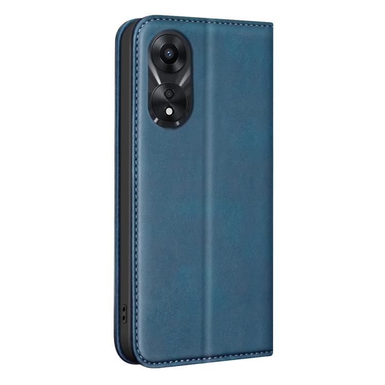 For OPPO A78 5G BINFEN COLOR Calfskin Texture Magnetic RFID Vegan Leather Phone Case