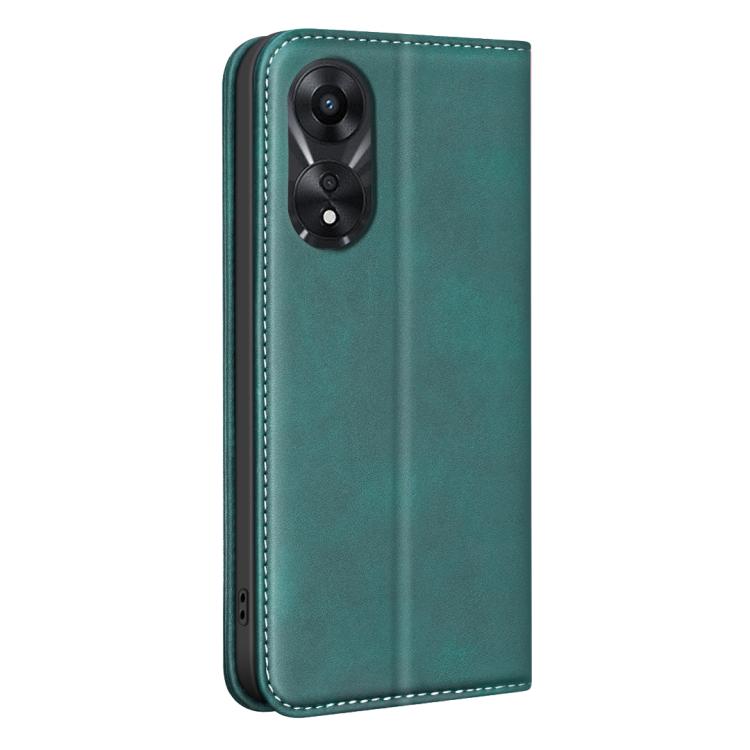 For OPPO A78 5G BINFEN COLOR Calfskin Texture Magnetic RFID Vegan Leather Phone Case