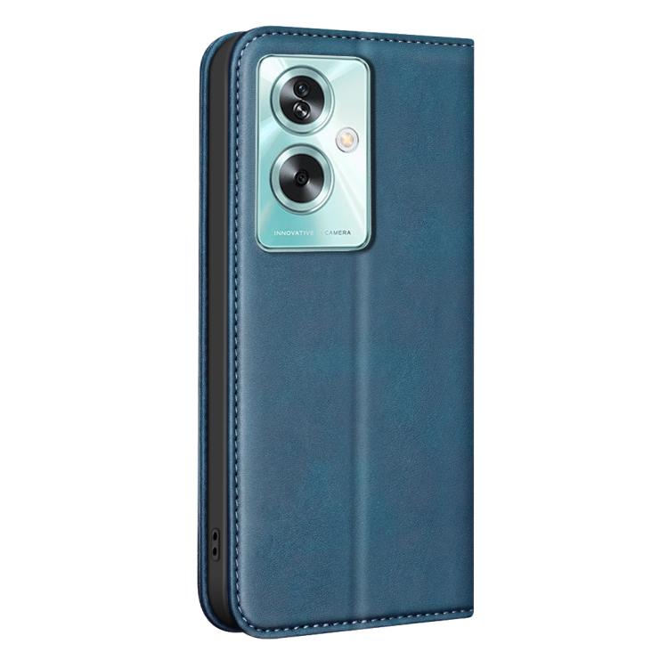 For OPPO A79 5G BINFEN COLOR Calfskin Texture Magnetic RFID Vegan Leather Phone Case