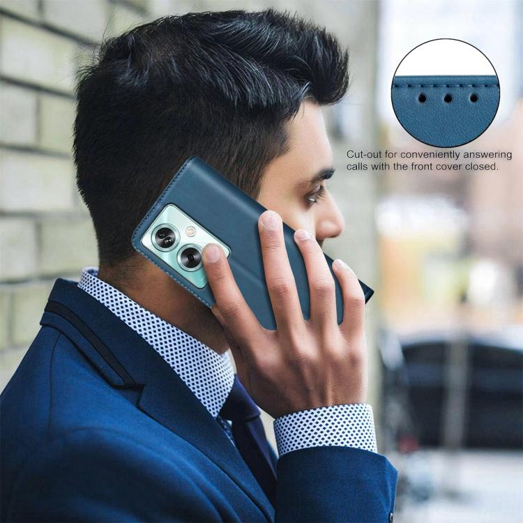For OPPO A79 5G BINFEN COLOR Calfskin Texture Magnetic RFID Vegan Leather Phone Case