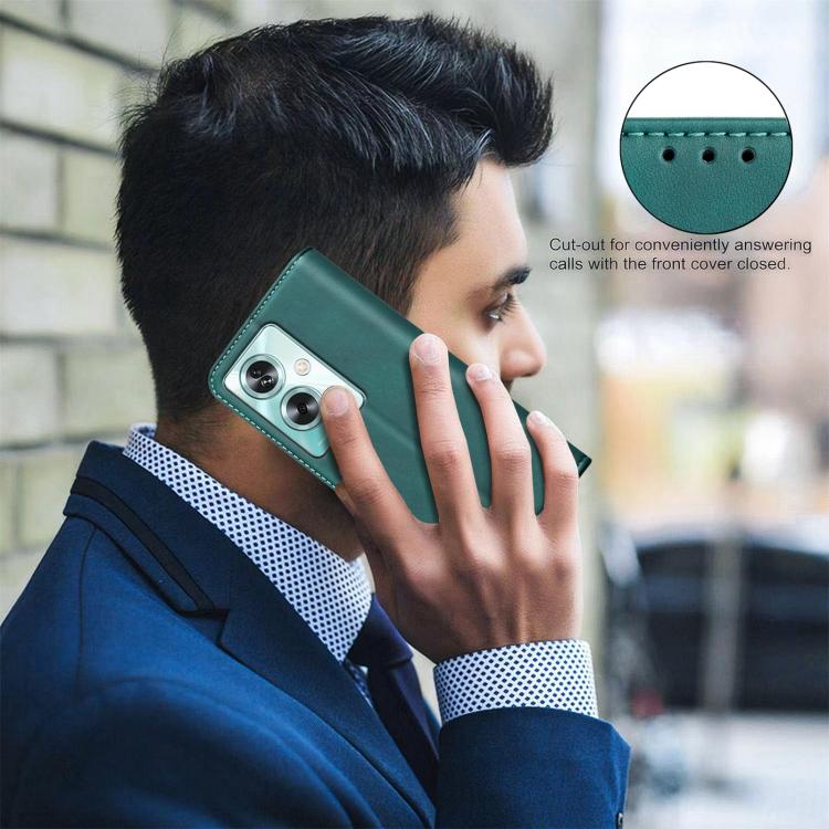 For OPPO A79 5G BINFEN COLOR Calfskin Texture Magnetic RFID Vegan Leather Phone Case