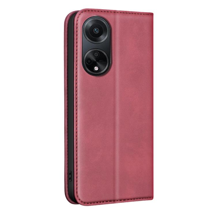 For OPPO A98 5G / F23 / A1 BINFEN COLOR Calfskin Texture Magnetic RFID Vegan Leather Phone Case
