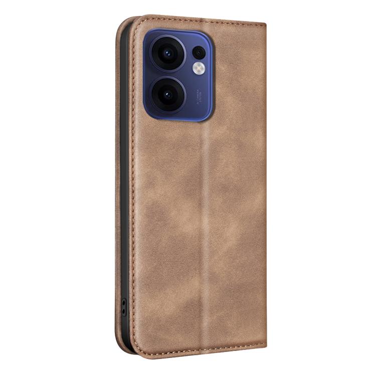 For OPPO Reno13 F 5G BINFEN COLOR Calfskin Texture Magnetic RFID Vegan Leather Phone Case