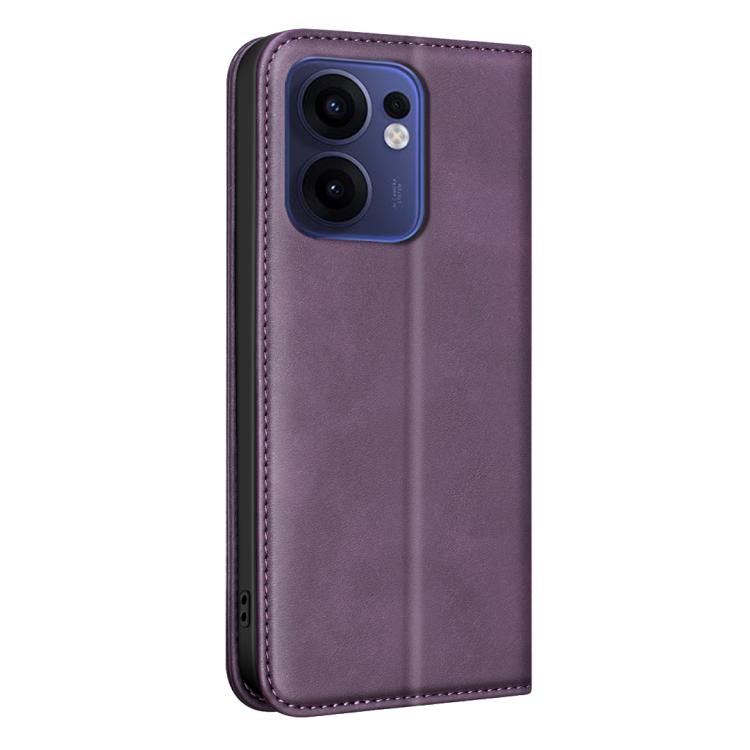 For OPPO Reno13 F 5G BINFEN COLOR Calfskin Texture Magnetic RFID Vegan Leather Phone Case