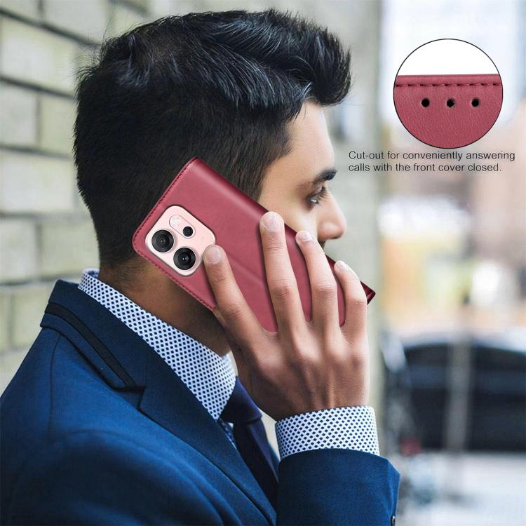 For OPPO Reno14 F 5G Global BINFEN COLOR Calfskin Texture Magnetic RFID Vegan Leather Phone Case