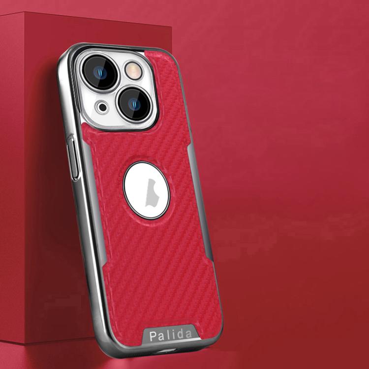 For iPhone 13 Palida Y7 Electroplated Carbon Fiber Texture Lens Film Phone Case