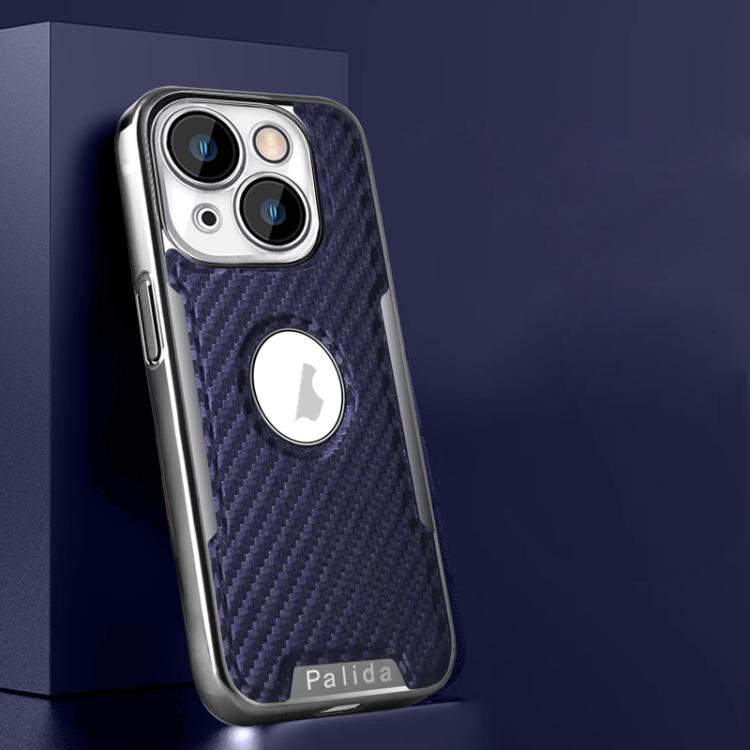 For iPhone 13 Palida Y7 Electroplated Carbon Fiber Texture Lens Film Phone Case