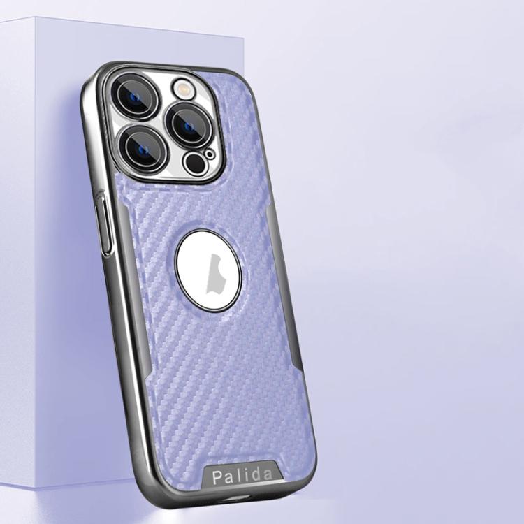 For iPhone 13 Pro Max Palida Y7 Electroplated Carbon Fiber Texture Lens Film Phone Case
