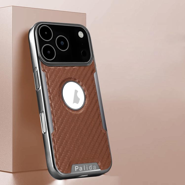For iPhone 17 Pro Palida Y7 Electroplated Carbon Fiber Texture Lens Film Phone Case