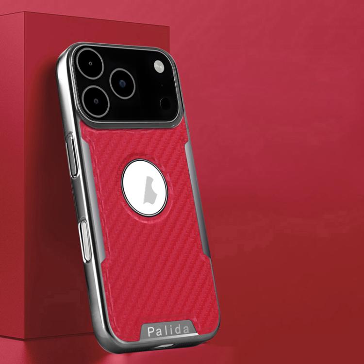 For iPhone 17 Pro Palida Y7 Electroplated Carbon Fiber Texture Lens Film Phone Case