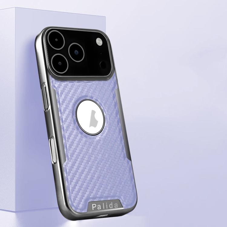For iPhone 17 Pro Palida Y7 Electroplated Carbon Fiber Texture Lens Film Phone Case