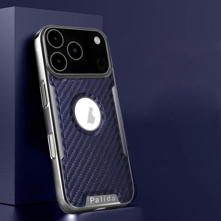 For iPhone 17 Pro Palida Y7 Electroplated Carbon Fiber Texture Lens Film Phone Case