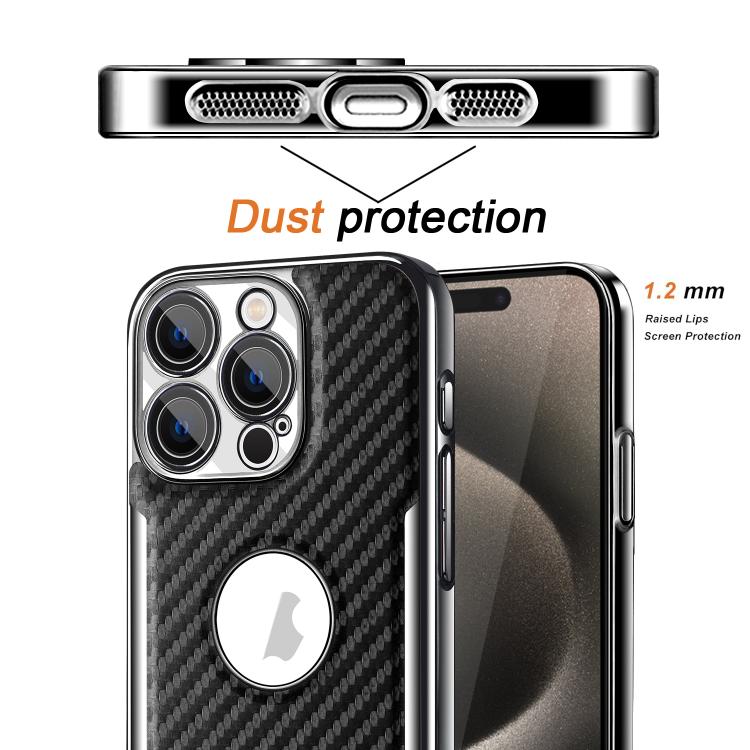 For iPhone 14 Palida Y7 Electroplated Carbon Fiber Texture Lens Film Phone Case