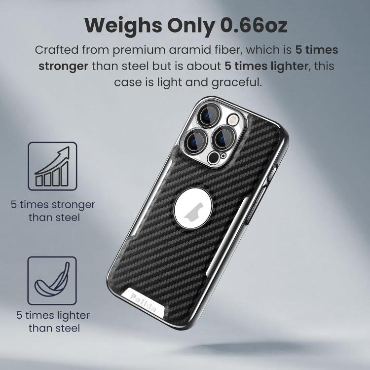 For iPhone 17 Pro Palida Y7 Electroplated Carbon Fiber Texture Lens Film Phone Case