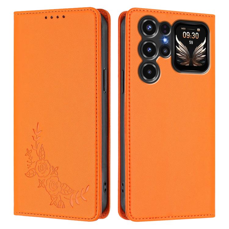 For Oukitel C68 Plus Peony Embossed Magnetic RFID Vegan Leather Phone Case