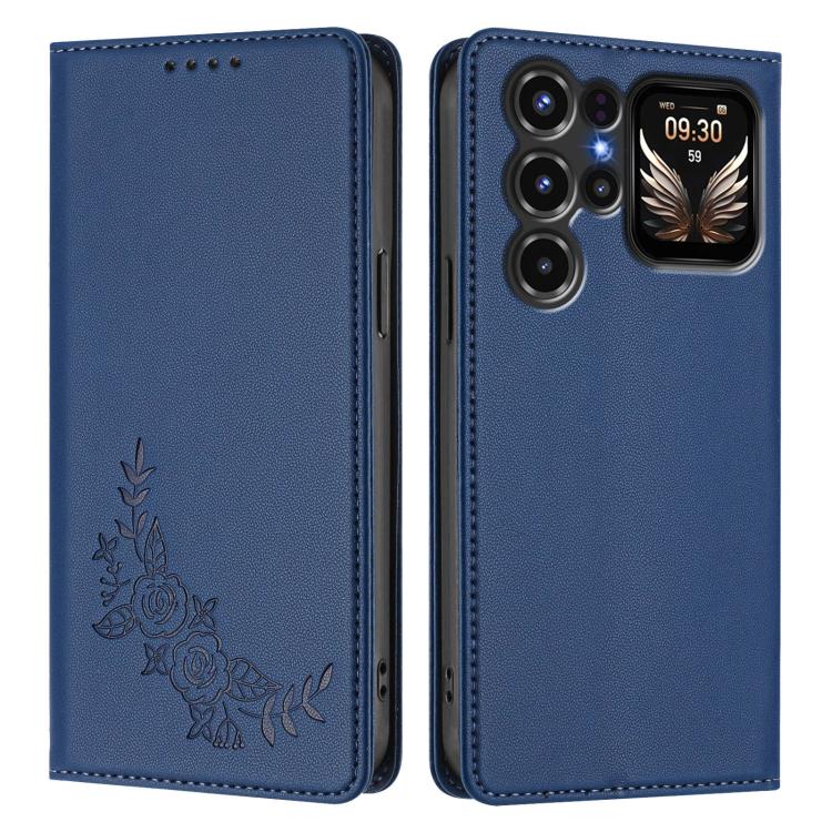 For Oukitel C68 Plus Peony Embossed Magnetic RFID Vegan Leather Phone Case