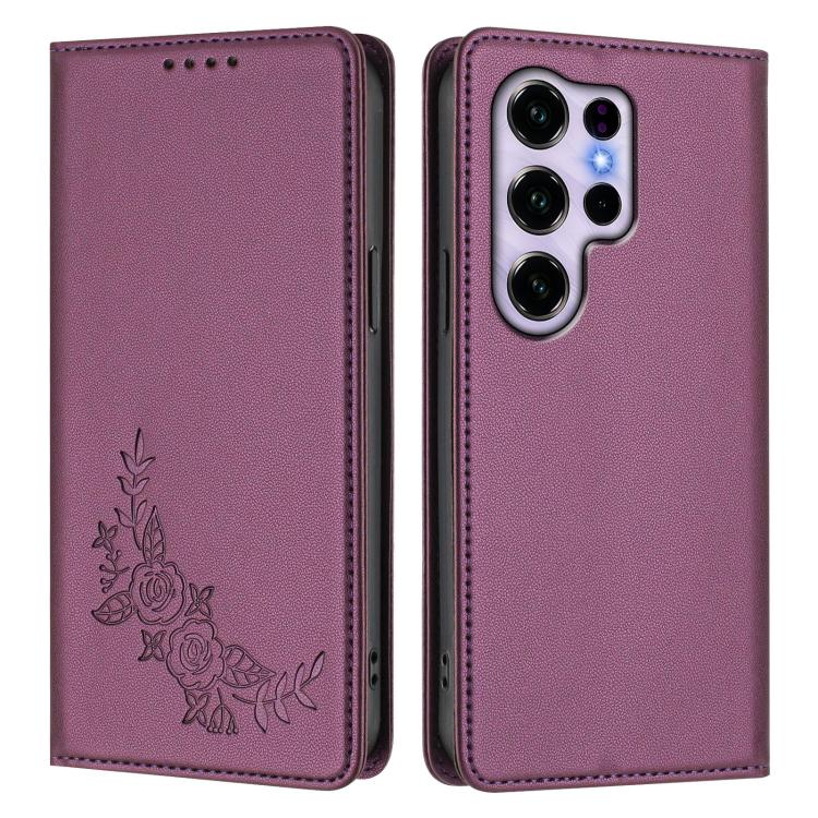 For Oukitel C2 4G 2025 Peony Embossed Magnetic RFID Vegan Leather Phone Case