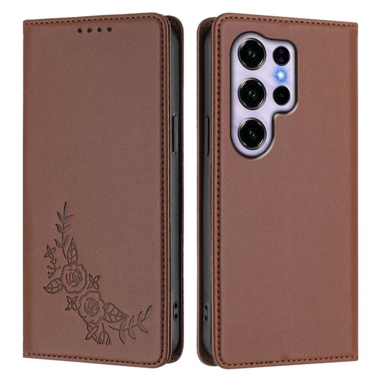 For Oukitel C2 4G 2025 Peony Embossed Magnetic RFID Vegan Leather Phone Case