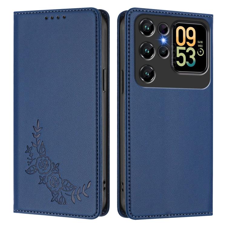 For Oukitel C62 / C62 Pro Peony Embossed Magnetic RFID Vegan Leather Phone Case