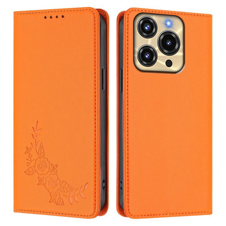For Oukitel C69 Peony Embossed Magnetic RFID Vegan Leather Phone Case