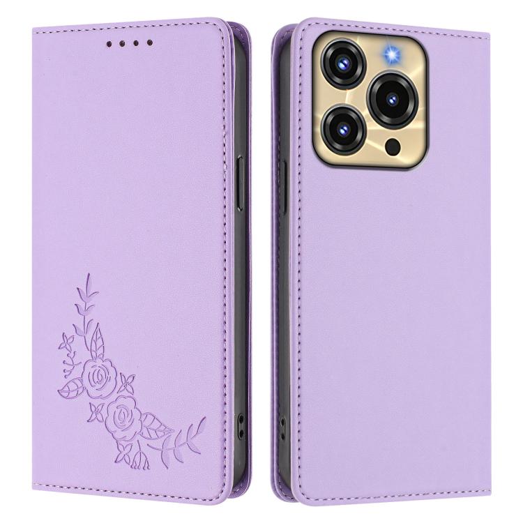 For Oukitel C69 Peony Embossed Magnetic RFID Vegan Leather Phone Case
