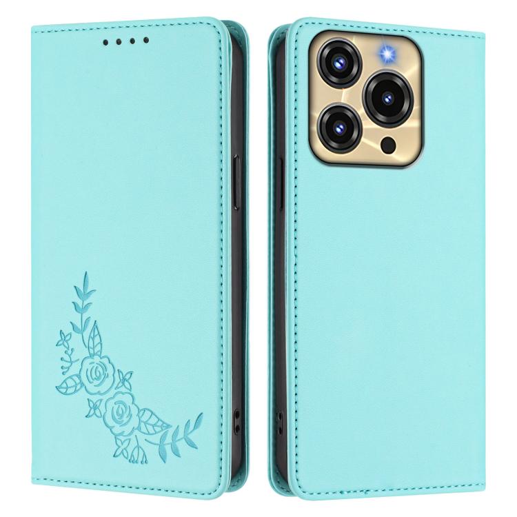 For Oukitel C69 Peony Embossed Magnetic RFID Vegan Leather Phone Case