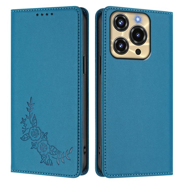 For Oukitel C69 Peony Embossed Magnetic RFID Vegan Leather Phone Case