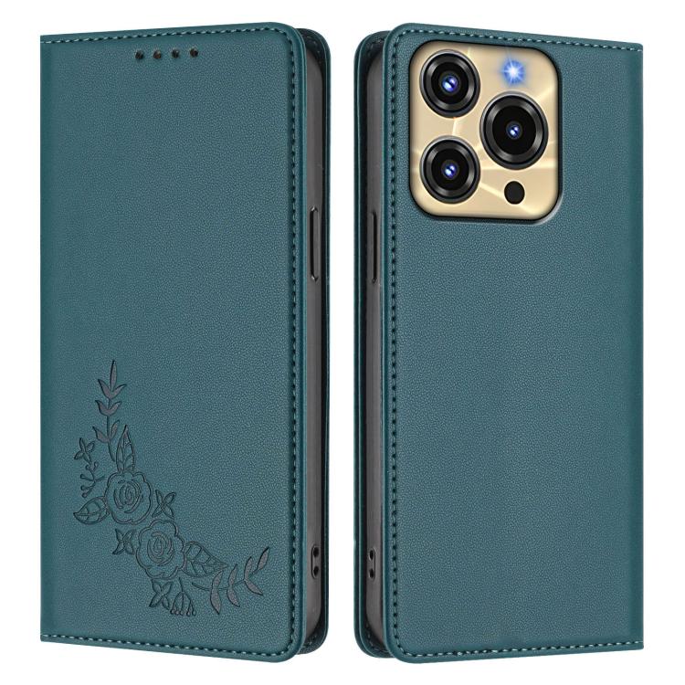 For Oukitel C69 Peony Embossed Magnetic RFID Vegan Leather Phone Case