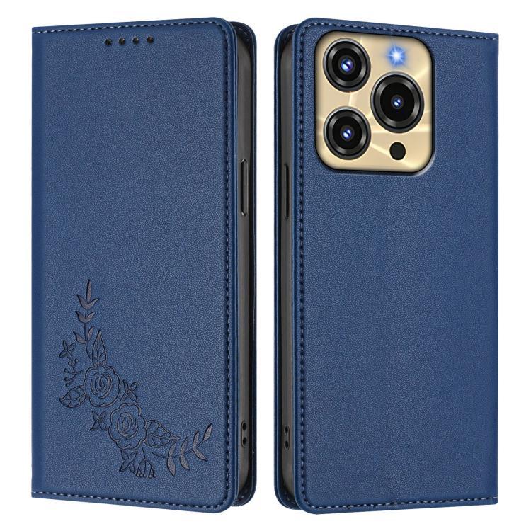 For Oukitel C69 Peony Embossed Magnetic RFID Vegan Leather Phone Case