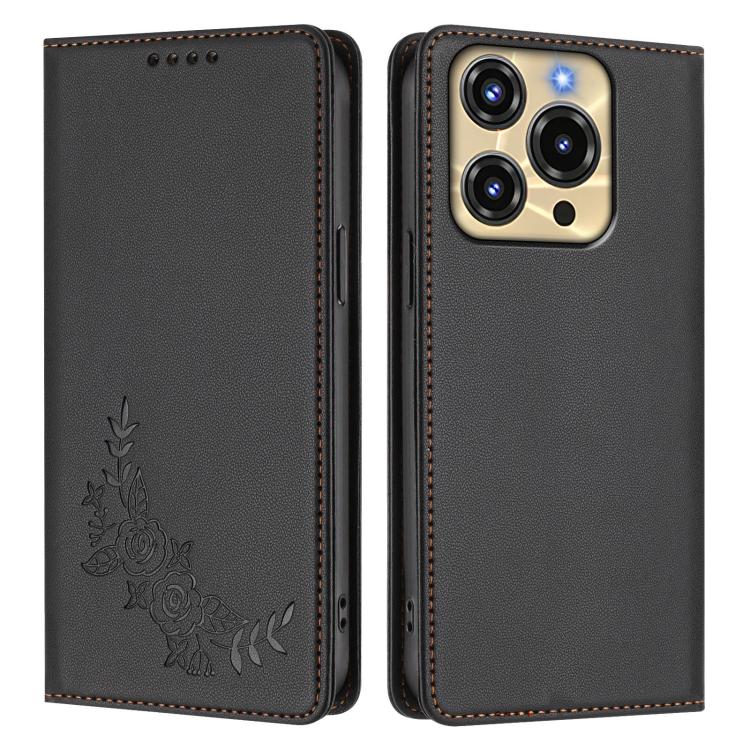 For Oukitel C69 Peony Embossed Magnetic RFID Vegan Leather Phone Case