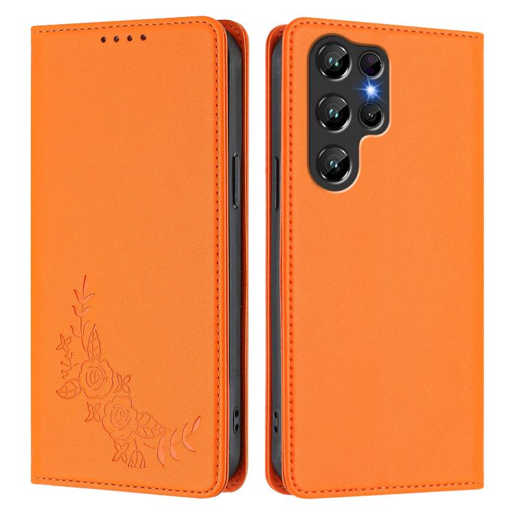 For Oukitel C61 /  C61 PRO Peony Embossed Magnetic RFID Vegan Leather Phone Case