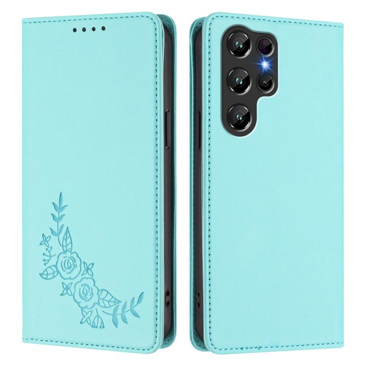 For Oukitel C61 /  C61 PRO Peony Embossed Magnetic RFID Vegan Leather Phone Case
