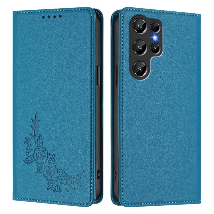 For Oukitel C61 /  C61 PRO Peony Embossed Magnetic RFID Vegan Leather Phone Case