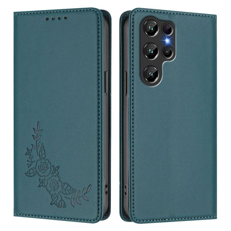 For Oukitel C61 /  C61 PRO Peony Embossed Magnetic RFID Vegan Leather Phone Case