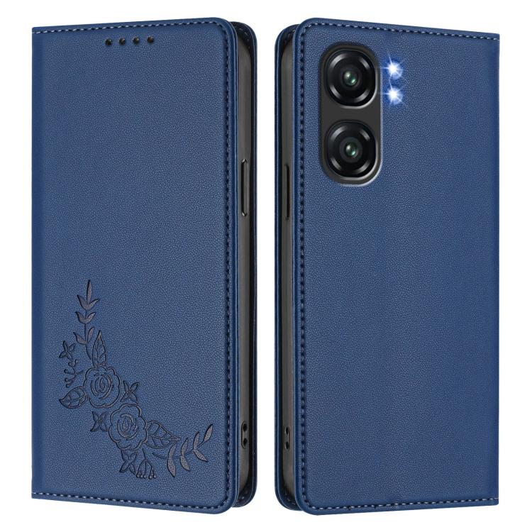 For Oukitel C58 / C58 Pro Peony Embossed Magnetic RFID Vegan Leather Phone Case
